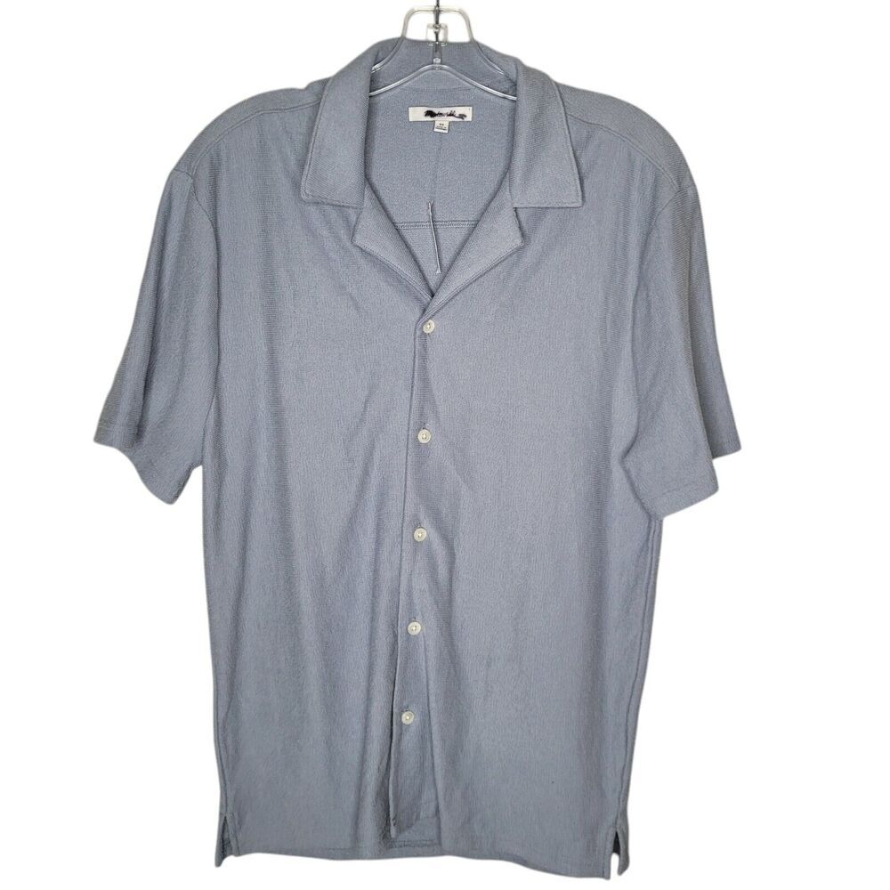 MADEWELL Shirt Mens sz XS Easy Short Sleeve Jacquard NEW Blue Button Up NO846